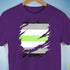 Agender Pride Flag Ripped Reveal Premium Unisex T-Shirt - Purple